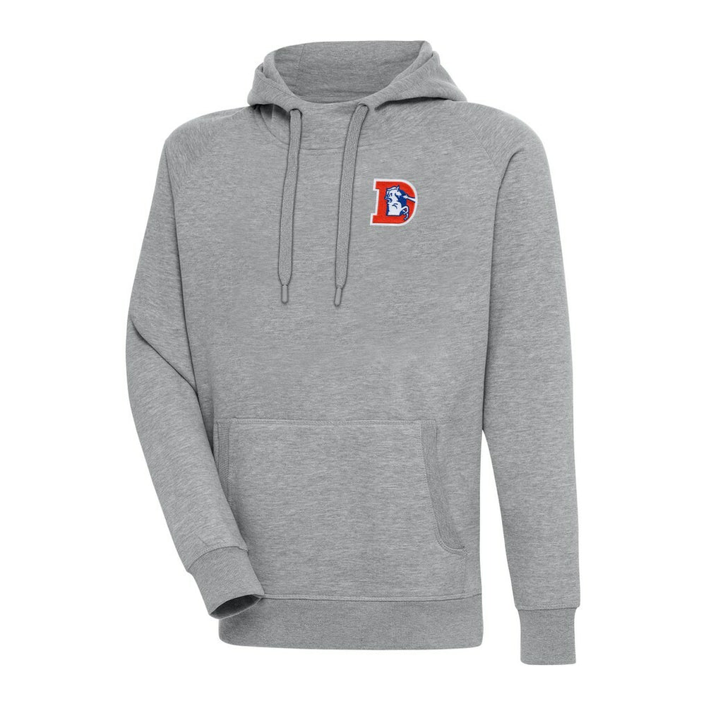 Denver Broncos Adult Throwback Logo Victory Pullover Hoodie Heather Gray