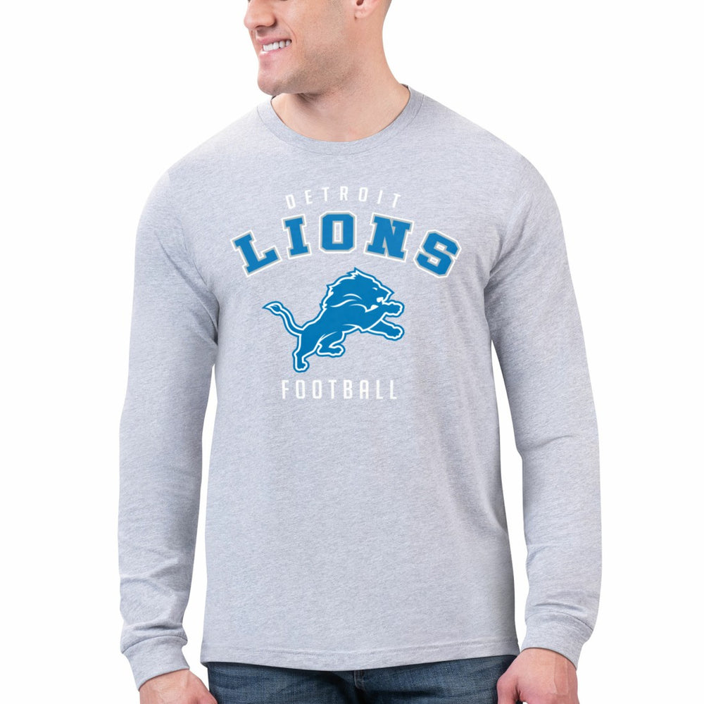 Detroit Lions Starter Logo Graphic Long Sleeve T-Shirt Gray