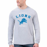 Detroit Lions Starter Logo Graphic Long Sleeve T-Shirt Gray