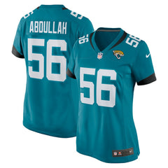 NFL Yasir Abdullah Jacksonville Jaguars Women's Team Game Jersey - Teal