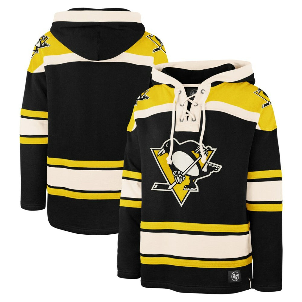NHL Pittsburgh Penguins '47 Big & Tall Superior Lacer Pullover Hoodie - Black