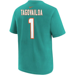Tua Tagovailoa Miami Dolphins Preschool Player Name & Number T-Shirt Aqua