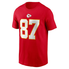 Travis Kelce Kansas City Chiefs Player Name & Number T-Shirt Red