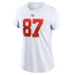 Travis Kelce Kansas City Chiefs Women's Player Name & Number T-Shirt White