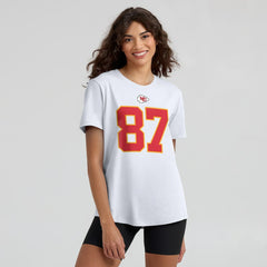 Travis Kelce Kansas City Chiefs Women's Player Name & Number T-Shirt White