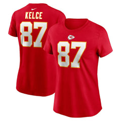 Travis Kelce Kansas City Chiefs Women's Player Name & Number T-Shirt Red