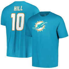 Tyreek Hill Miami Dolphins Big & Tall Player Name & Number T-Shirt Aqua