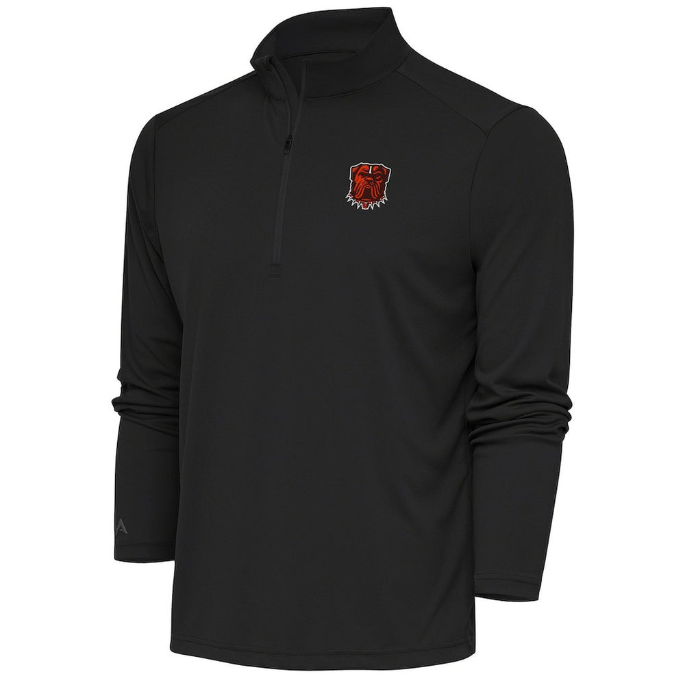 Cleveland Browns Antigua Tribute Quarter-Zip Pullover Top Charcoal