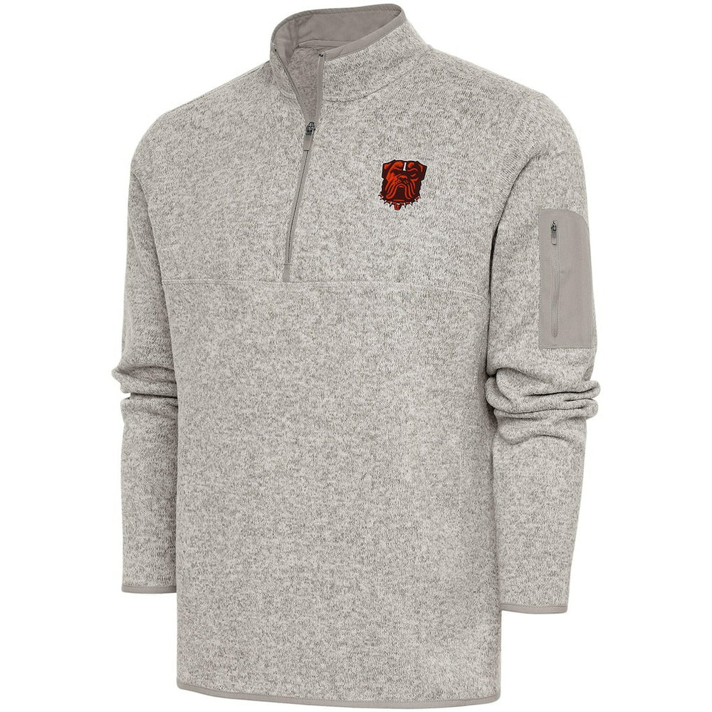 Cleveland Browns Antigua Fortune Quarter-Zip Pullover Jacket Oatmeal