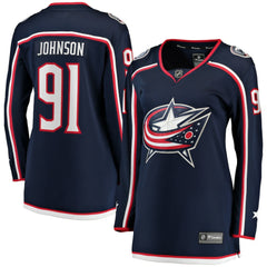 NHL Kent Johnson Columbus Blue Jackets Fanatics Women's Home Breakaway Player Jersey - Navy