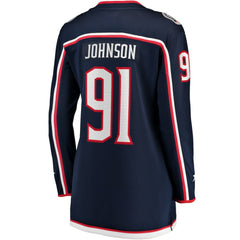 NHL Kent Johnson Columbus Blue Jackets Fanatics Women's Home Breakaway Player Jersey - Navy