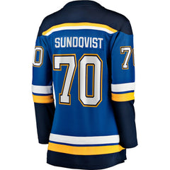 NHL Oskar Sundqvist St. Louis Blues Fanatics Women's Home Breakaway Player Jersey - Blue