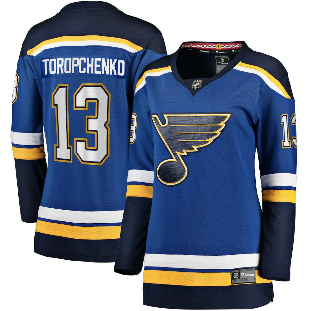 NHL Alexey Toropchenko St. Louis Blues Fanatics Women's Home Breakaway Player Jersey - Blue