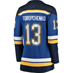 NHL Alexey Toropchenko St. Louis Blues Fanatics Women's Home Breakaway Player Jersey - Blue