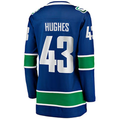 NHL Quinn Hughes Vancouver Canucks Fanatics Women's Home Breakaway Player Jersey - Blue