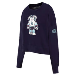 NHL Seattle Kraken Pro Standard Women's Mascot Crewneck Pullover Sweatshirt - Deep Sea Blue