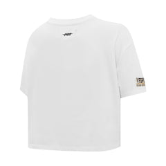 NHL Vegas Golden Knights Pro Standard Women's Boxy Script Tail Cropped T-Shirt - White