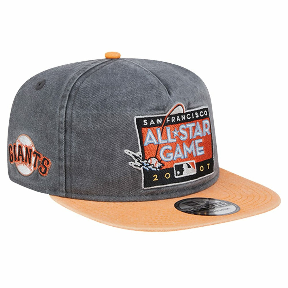 San Francisco Giants New Era 2007 MLB All-Star Game Pigment Dye Golfer Snapback Hat - Black/Orange Hats