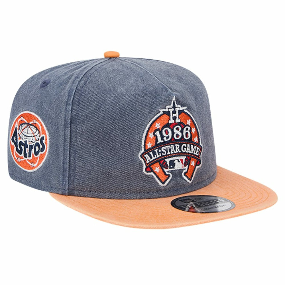 Houston Astros New Era 1986 MLB All-Star Game Pigment Dye Golfer Snapback Hat - Navy/Orange Hats