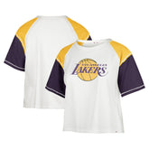 Los Angeles Lakers '47 Women's Premier Raglan Cropped T-Shirt Cream