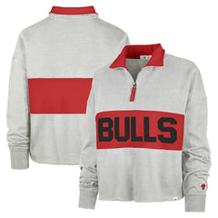 Chicago Bulls '47 Women's Breakthrough Remi Quarter-Zip Jacket Heather Gray