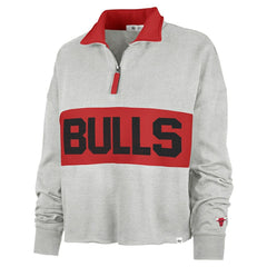Chicago Bulls '47 Women's Breakthrough Remi Quarter-Zip Jacket Heather Gray