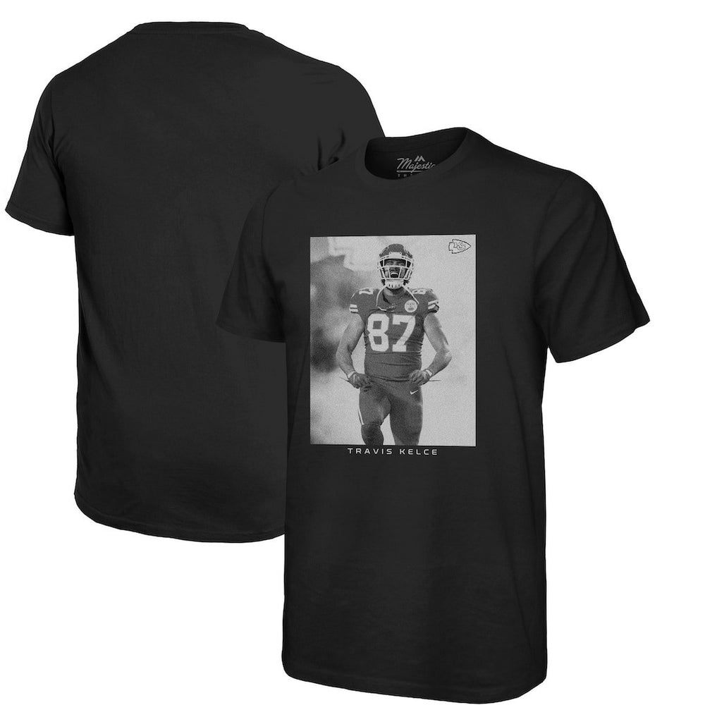 Travis Kelce Kansas City Chiefs Majestic Threads Player Graphic Oversized T-Shirt Black