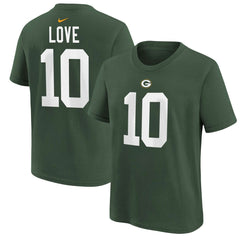 Jordan Love Green Bay Packers Youth Player Name & Number T-Shirt Green