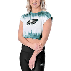 Philadelphia Eagles Certo Women's Cropped Framework T-Shirt White