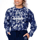 Dallas Cowboys Certo Women's Cropped Long Sleeve T-Shirt Navy