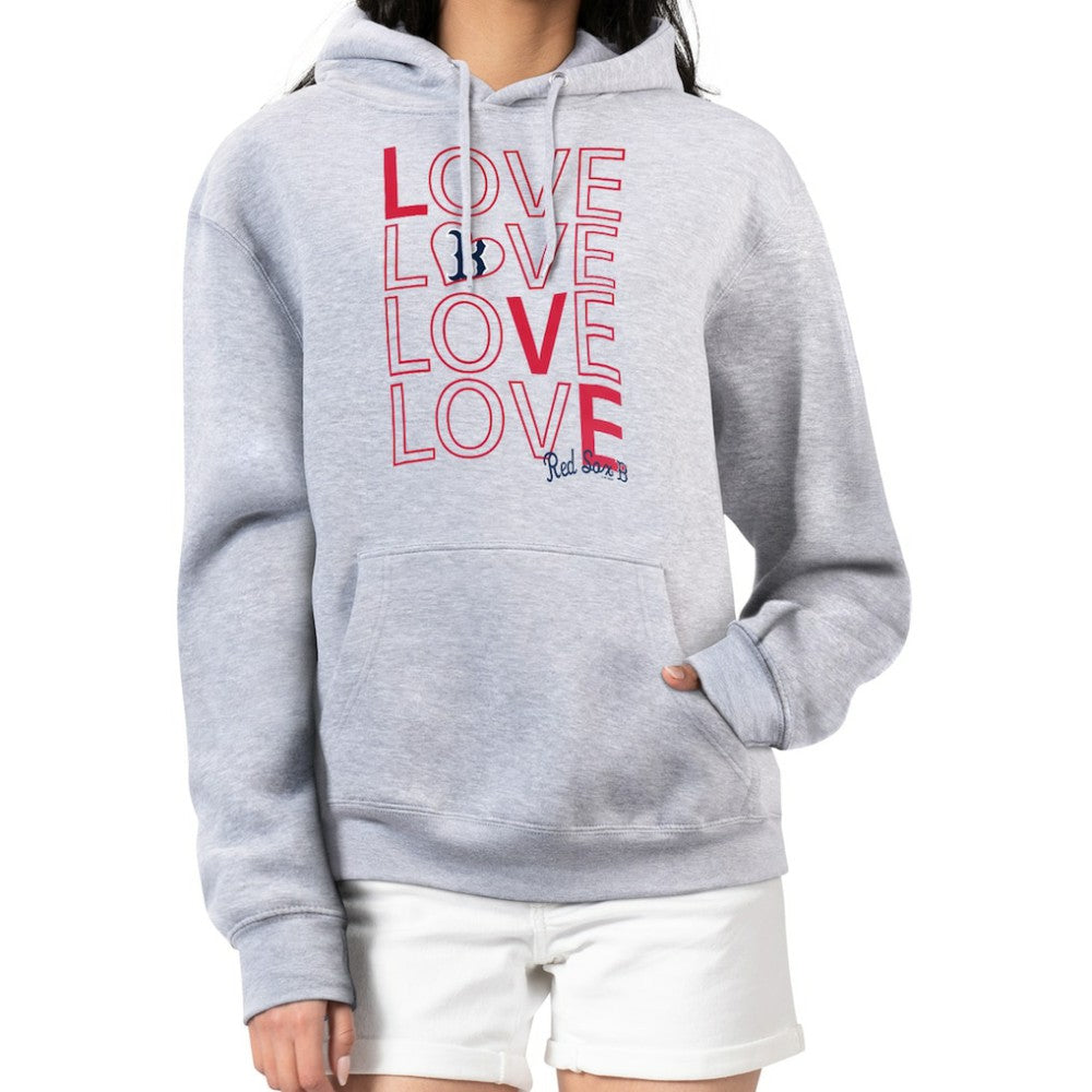 Boston Red Sox G-III 4Her by Carl Banks Women's Love Graphic Fleece Hoodie - Heather Gray Hoodies