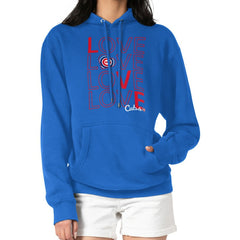Chicago Cubs G-III 4Her by Carl Banks Women's Love Graphic Fleece Hoodie - Royal Hoodies