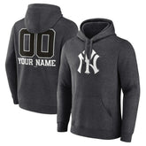 New York Yankees Personalized Monochrome Name & Number Pullover Hoodie - Charcoal Hoodies