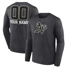 Athletics Personalized Monochrome Name & Number Long Sleeve T-Shirt - Charcoal T-shirts