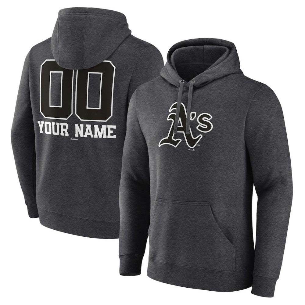 Athletics Personalized Monochrome Name & Number Pullover Hoodie - Charcoal Hoodies