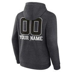 Athletics Personalized Monochrome Name & Number Pullover Hoodie - Charcoal Hoodies