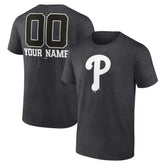 Philadelphia Phillies Personalized Monochrome Name & Number T-Shirt - Charcoal T-shirts