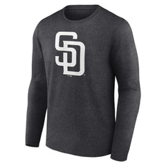 San Diego Padres Personalized Monochrome Name & Number Long Sleeve T-Shirt - Charcoal T-shirts