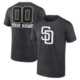 San Diego Padres Personalized Monochrome Name & Number T-Shirt - Charcoal T-shirts
