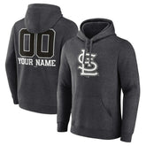 St. Louis Cardinals Personalized Monochrome Name & Number Pullover Hoodie - Charcoal Hoodies