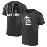 St. Louis Cardinals Personalized Monochrome Name & Number T-Shirt - Charcoal T-shirts