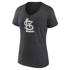 St. Louis Cardinals Women's Personalized Monochrome Name & Number V-Neck T-Shirt - Charcoal T-shirts
