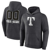 Texas Rangers Personalized Monochrome Name & Number Pullover Hoodie - Charcoal Hoodies