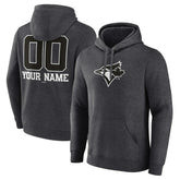 Toronto Blue Jays Personalized Monochrome Name & Number Pullover Hoodie - Charcoal Hoodies