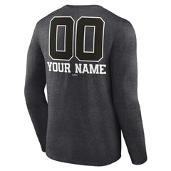 Washington Nationals Personalized Monochrome Name & Number Long Sleeve T-Shirt - Charcoal T-shirts