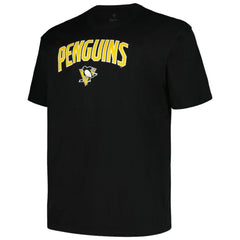 NHL Pittsburgh Penguins Profile Big & Tall Arch Over Logo T-Shirt - Black