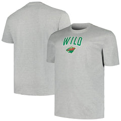 NHL Minnesota Wild Profile Big & Tall Arch Over Logo T-Shirt - Heather Gray
