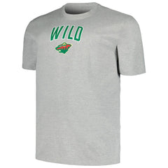NHL Minnesota Wild Profile Big & Tall Arch Over Logo T-Shirt - Heather Gray