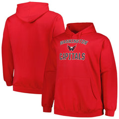 NHL Washington Capitals Profile Big & Tall Arch Over Logo Pullover Hoodie - Red