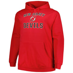NHL New Jersey Devils Profile Big & Tall Arch Over Logo Pullover Hoodie - Red